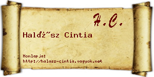 Halász Cintia névjegykártya